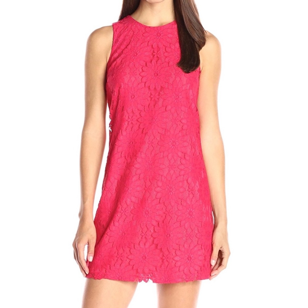 CeCe Berry Pink Floral Lace Shift Dress - Picture 1 of 8